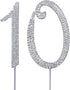 MAGJUCHE Silver 10" Crystal Cake Topper, Number 10 Rhinestones for 10th Birthday or Anniversary Party Decoration