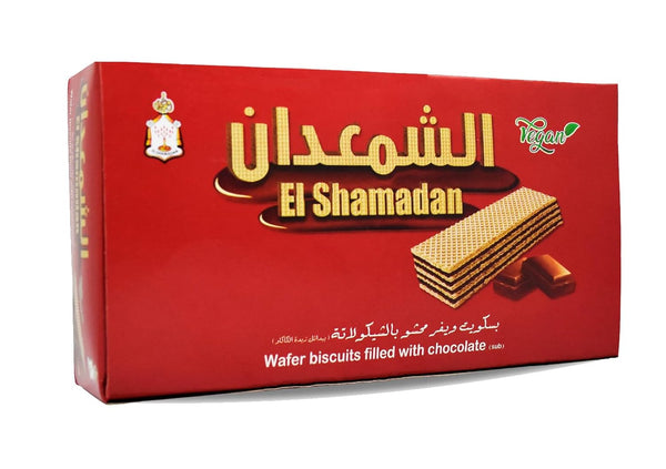 El Shamadan Wafer Biscuits with Premium Chocolate Cookies Roll Wafers - 12 Pcs Delicious Sweet Snacks