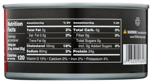 Albacore 12.0 OZ Crown Prince Tuna, Spring Water, No Salt