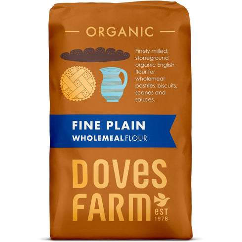 Doves Farm Organic Fine Plain Wholemeal Flour | 1Kg | Perfect for