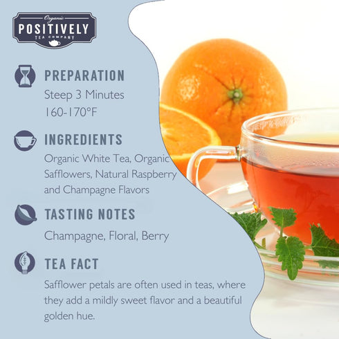 Organic Positively Tea Company White Mimosa White Tea, Loose Leaf, 4 Ounce