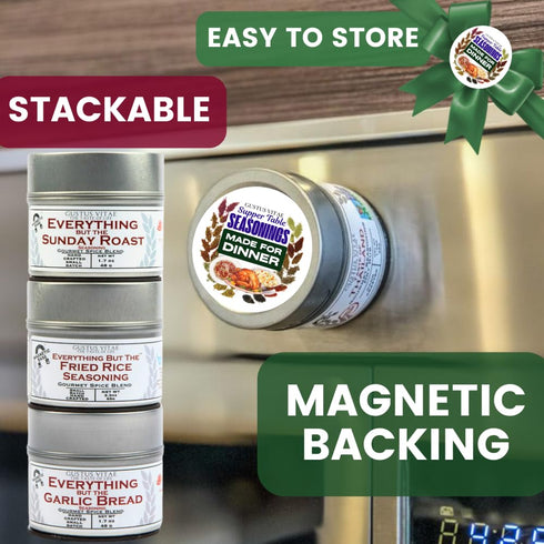 Packaged Set 3 Made for Dinner: Supper Table Seasonings | Gift of Spice Blends | All Natural, Non GMO | Gourmet Infused