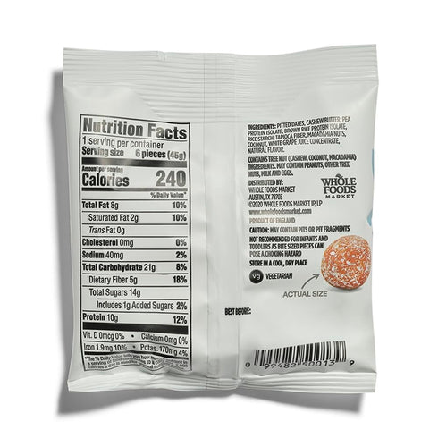 365 1.58 by Whole Foods Market, Coconut Macadamia Protein Chewy Bites, Ounce