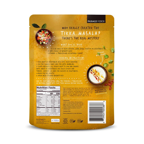 Simmer 20 (375g) Passage to India Ready to Eat Meals - Tikka Masala Sauce - Authentic Indian Food - Prepared Meals
