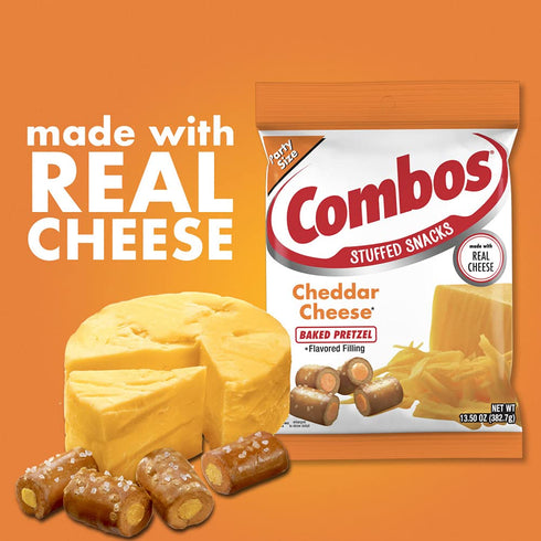 Combos 13.5 Oz. 13.5 Oz Cheddar Cheese Baked Pretzel Snacks, Bag