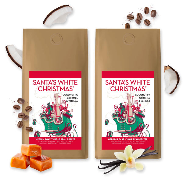 BARNIE'S COFFEE TEA CO. Santa's White Christmas Whole Bean Coffee with Smooth