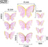 20PCS Gold Pink Purple Butterfly Cupcake Toppers, Handmade Cake Decorations for Girls Baby Shower Party Decor
