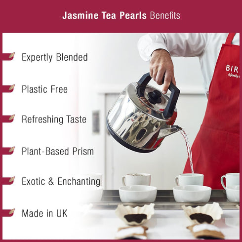 Birchall 15 - Jasmine Tea Pearls Plant-Based Prism Tea Bags