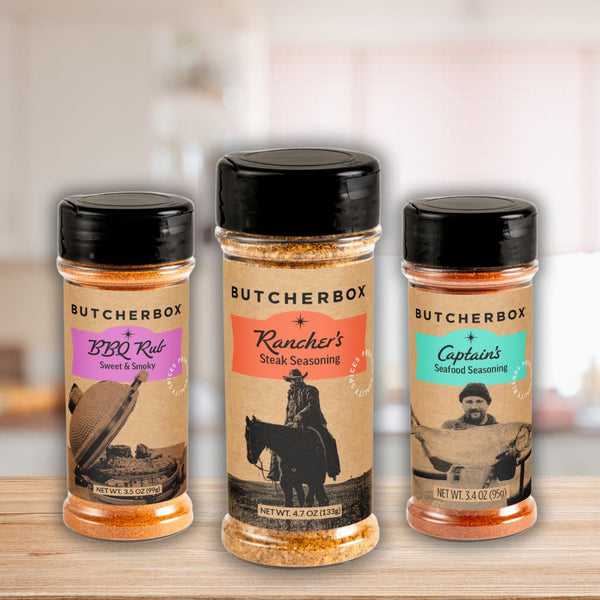 ButcherBox Producer's Blends Collection Seasoning Set, BBQ Rub, Rancher's Steak, Captain's Seafood,