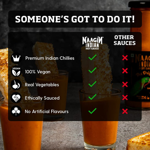 1, 1 1) Pack 3 (24.33 oz) 100% Naagin Indian Hot Sauce Combo (The Original x Smoky Bhoot x & Kantha Bomb x of | Spicy |