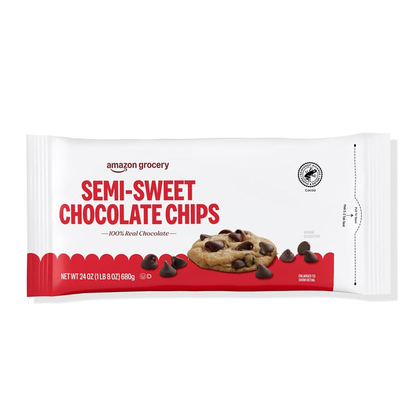 Amazon Grocery, Semi-Sweet Chocolate Chips, 24 Oz (Previously Amazon Fresh Packaging May