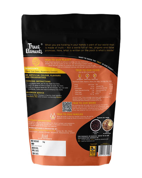 1 True Elements Gluten Free Steel Cut Oats, kg