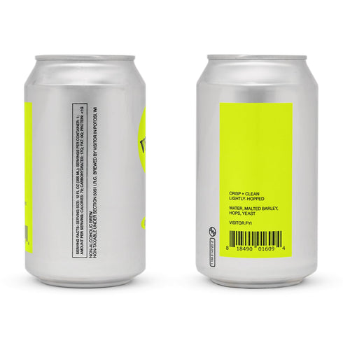 12-Pack 12x12 Oz 72-79 Visitor Original Lager & Extra IPA Variety | Non-Alcoholic Beer | Cans | Gluten Reduced |