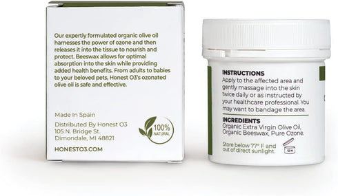 Ozonated Olive Oil, Organic Ozone Oil Infused Skin Care, Moisturizing and Cleansing for People & Pets
