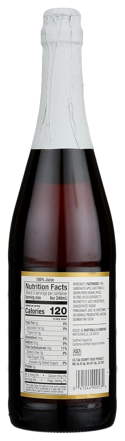 Martinelli's 25.4 Oz Organic Sparkling Apple Pomegranate