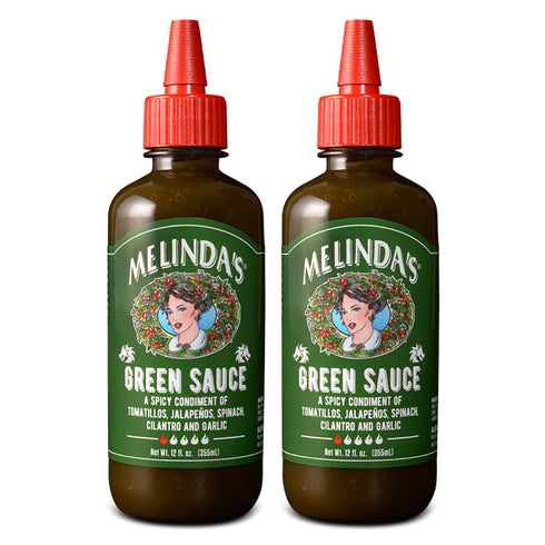 Melinda’s Green Sauce, Gourmet Mild Chile Verde Hot Sauce, 12 oz, 2 Pack