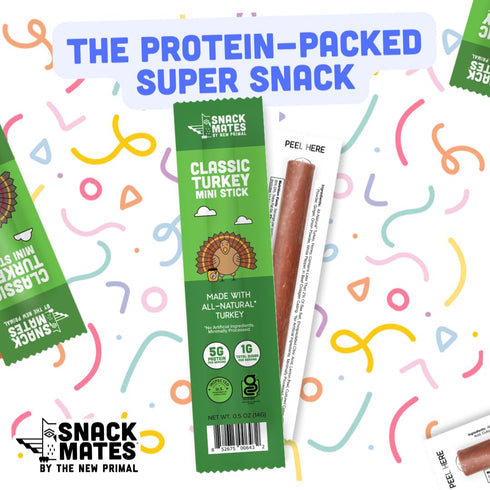 Pack, 5 New Primal Family Variety All Natural Chicken and Turkey Meat Sticks, Healthy Snacks for Adults and Kids, High