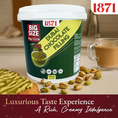 2.2 Lb 1 (2.2 lb 1 Dubai Chocolate Filling / Kg Pistachio Cream with Crispy Kadayif | Middle Eastern Gourmet Dessert