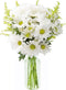 KaBloom - Bouquet of 10 White Daisy with 5 Yellow Aster -With