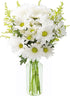 KaBloom - Bouquet of 10 White Daisy with 5 Yellow Aster -With