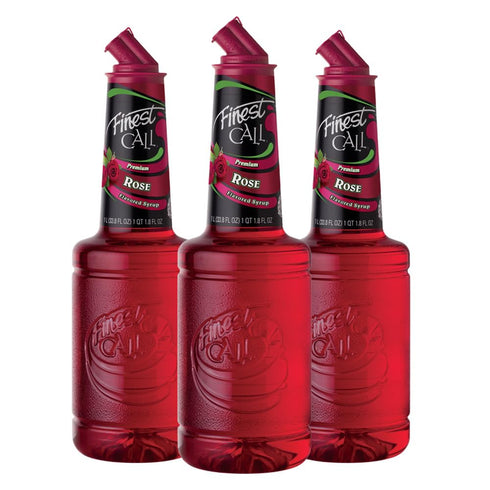 Finest Call Premium Rose Syrup, Drink Mix, 1 Liter Bottle (33.8 Fl