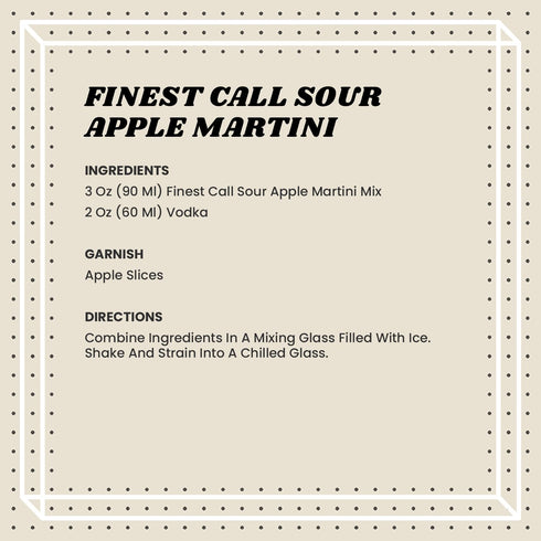 1 (33.8 Oz), Pack 3 Finest Call Premium Sour Apple Martini Drink Mix, Liter Bottle Fl