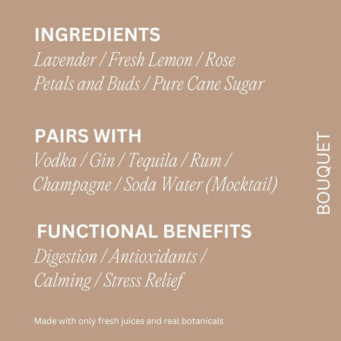 Gimlet 10 WithCo Bouquet Craft Cocktail Mixer with Lemon, Lavender, and Rosewater Makes Drinks Just Add Gin, Vodka
