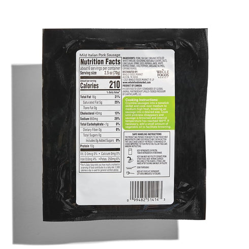 365 by Whole Foods Market 365 16 OZ Mild Italian Pork Sausage