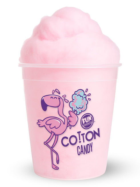 6-Pack 1.5 oz Fun Sweets Cotton Candy - Pink CottonCandy in Tubs - Individual Cotton Candy Tubs