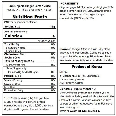 Generic Cooking_9.87oz (14 15g Ginger Lemon Juice Mix Sweet, Tart & Zesty Drink for Tea, Water & Sticks, each)