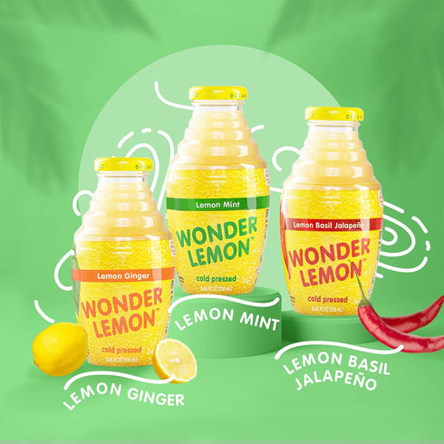 Pack, 8.45oz, 6 Pack Wonder Lemon Organic Lemon Cold Pressed Juice, Variety