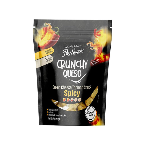 TEAMORE Pey Snacks Crunchy Queso Cheese Spicy, Baked Cheese & Tapioca Snacks with