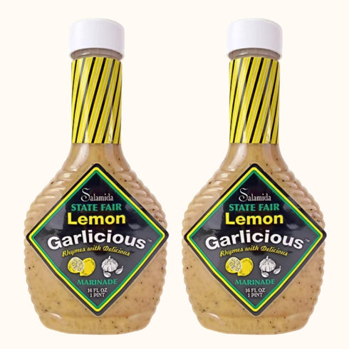 Salamida New York State Fair Lemon Garlicious Marinade, 16 oz (2-Pack) | All-Natural,