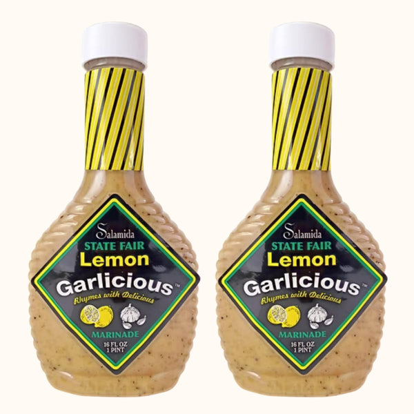Salamida New York State Fair Lemon Garlicious Marinade, 16 oz (2-Pack) | All-Natural,