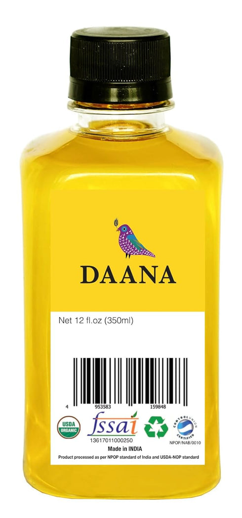(12 oz) Daana Peanut Oil: CERTIFIED USDA ORGANIC, EXTRA VIRGIN, COLD PRESSED
