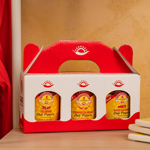 Set, 3 Pack, Set (3 Pack 6.5oz) TUTTOCALABRIA Gift Variety Crushed, Sliced, Calabrian Chili Pepper Gift X Non GMO