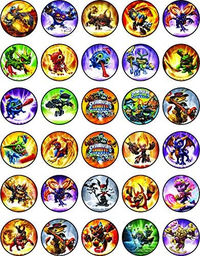 30 Edible Cupcake Toppers with Heroic Adventurers Theme, Uncut Edible Wafer Sheet Decorations