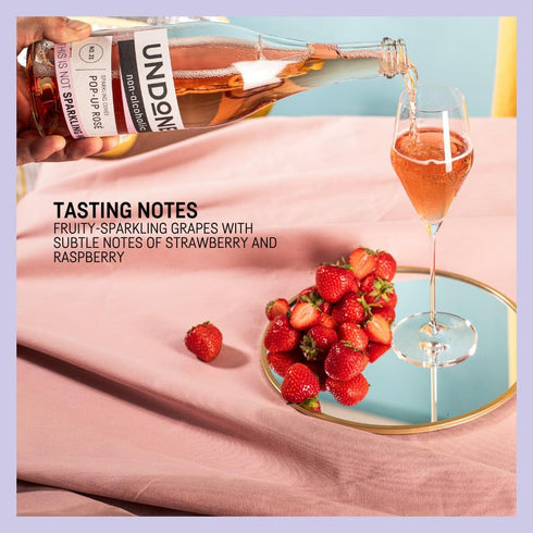 21 700ml UNDONE No. Pop-Up Ros NOT SPARKLING WINE | Premium Non-Alcoholic Ros Sparkling Wine | Bottle | Made in Germany