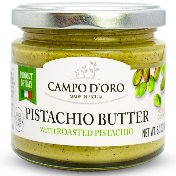 CAMPO D'ORO - Pistachio Butter Sweet Spreadable Cream, 6.3 oz (180g), Rich