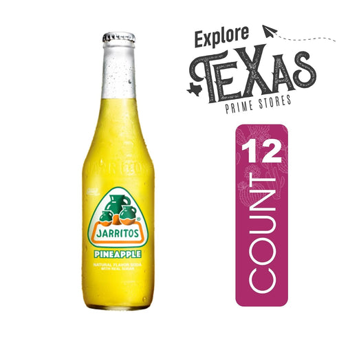12-Pack 12 oz 100% Jarritos of Pineapple Mexican Soft Drink Glass Bottle fl Made with Natural Sugar