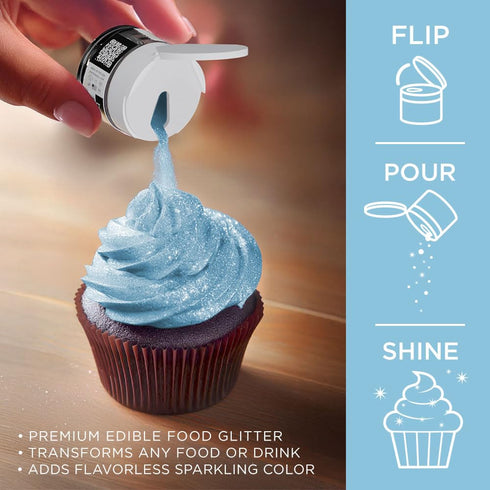 Bakell Soft Blue Tinker Dust (5g, 1x Jar) Edible Glitter for Food and Desserts