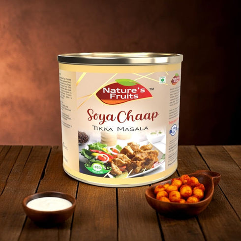 14 oz NATURE'S FRUITS Soya Chaap Tikka Masala Pre-Marinated & Ready-to-Cook Bold North Indian Spices Perfect for Quick