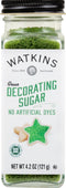 Watkins Green Decorating Sugar (No Artificial Dyes), Non-GMO, Kosher, 4.2 Ounce, 1-Pack