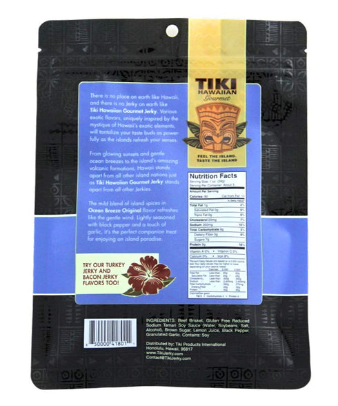 Ocean Breeze Original Beef Jerky - Tiki Hawaiian Gourmet Flavor