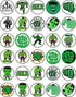30 x Edible Cupcake Toppers – Mighty Green Hero Themed Collection of Cake Decorations, Uncut on Wafer Sheet