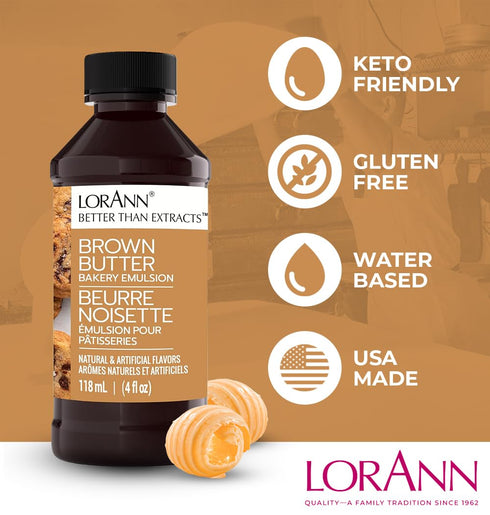 4 LorAnn Brown Butter Emulsion, ounce bottle