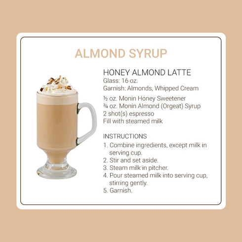 (1 Monin - Almond Syrup, Sweet and Rich Nutty Aroma, Natural Flavors, Great for Coffee Drinks and Specialty Cocktails