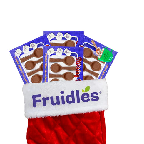 3oz Fruidles Christmas Chocolate Stirring Spoons Holiday Treats, Milk Chocolaty 'n Smooth, Hot Chocolate Spoons Pop