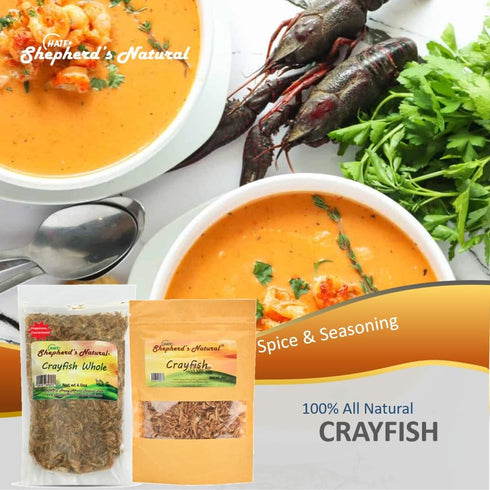 4 oz, Crayfish. Dried, Whole. Sand-Free by HATF's Shepherd's Natural, Excellent seasoning for all types of dishes.