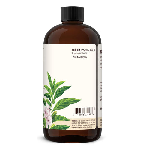24 oz Banyan Botanicals Organic Unrefined Sesame Oil Rich & Warming Ayurvedic Massage Oil for Body & Scalp Traditional